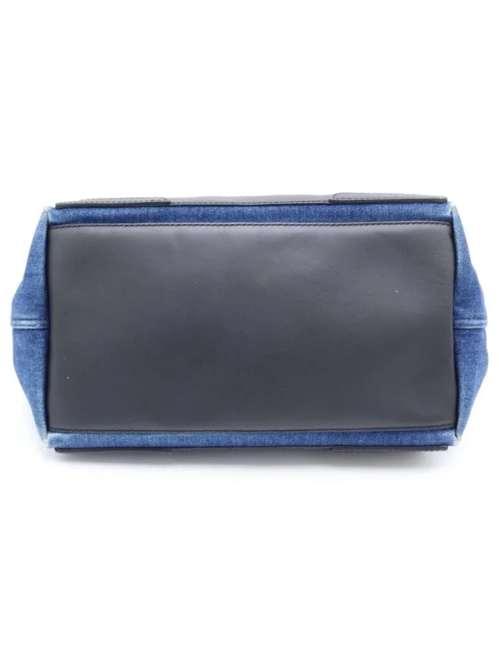 Balenciaga Navy Cabas S Denim Leather Tote Bag Blue Black